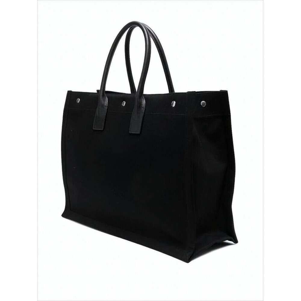 SAINT LAURENT Large Rectangular Tote Bag with Rounded Handles - Picture 8 of 9
